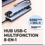 HUB USB-C  MULTIFONCTION  8-EN-1