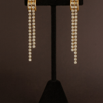 Boucle d'oreille longue en plaqué or 18k