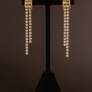 Boucle d'oreille longue en plaqué or 18k