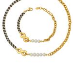 Ensemble de collier et bracelet en plaqué or 18k