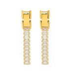 Boucle d'oreille semi longue en plaqué or 18k